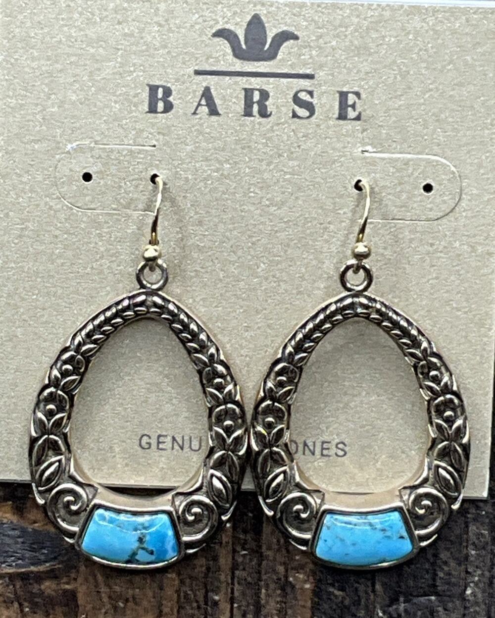 Barse Gardenia Earrings-Turquoise- Bronze- NWT